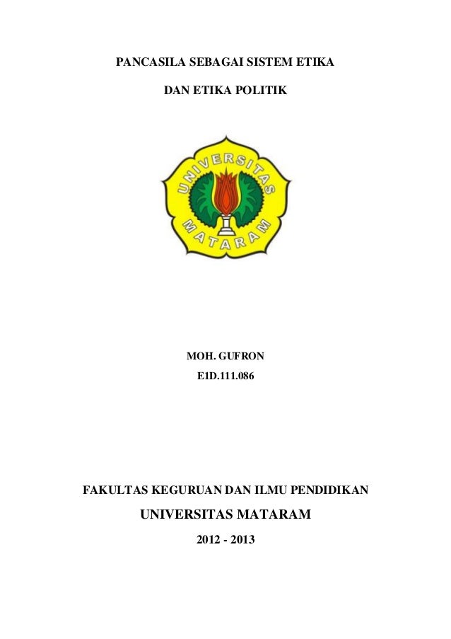 Contoh Makalah Pancasila Sebagai Etika Politik Pdf