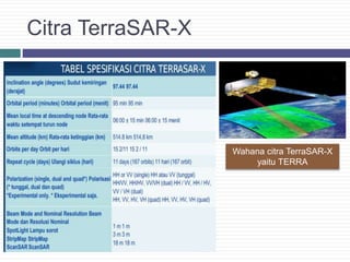 Citra TerraSAR-X
Wahana citra TerraSAR-X
yaitu TERRA
 