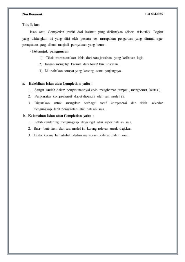 Asessment Pembuatan Soal