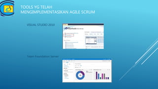 TOOLS YG TELAH
MENGIMPLEMENTASIKAN AGILE SCRUM
VISUAL STUDIO 2010
Team Foundation Server
 