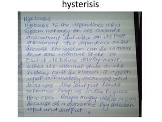 hysterisis
 