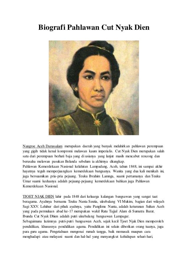 Biografi Dalam Bahasa Inggris Cut Nyak Dien | tugas ips surur Biografi Dalam Bahasa Inggris Cut Nyak Dien | tugas ips surur