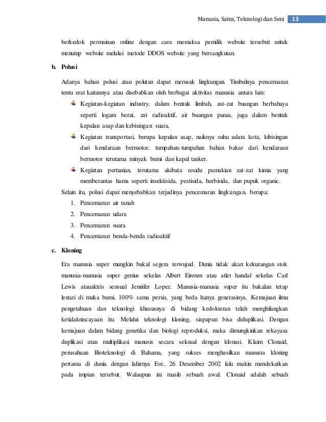 Tugas isbd manusia sains teknologi dan seni