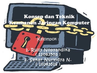 Konsep dan Teknik Keamanan Jaringan Komputer Kelompok : 1. Rully Nopyandika ( 11083503 ) 2. Sekar Nurvidya N. ( 11083516 ) 