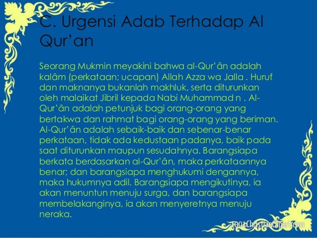 Adab terhadap Al-Qur�an