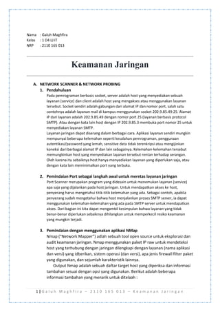 Laporan Keamanan Jaringan Pendahuluan Network Scanning PDF