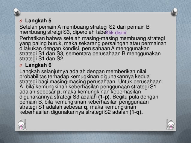 Riset Operasi Teori Permainan Riset Operasi Teori Permainan