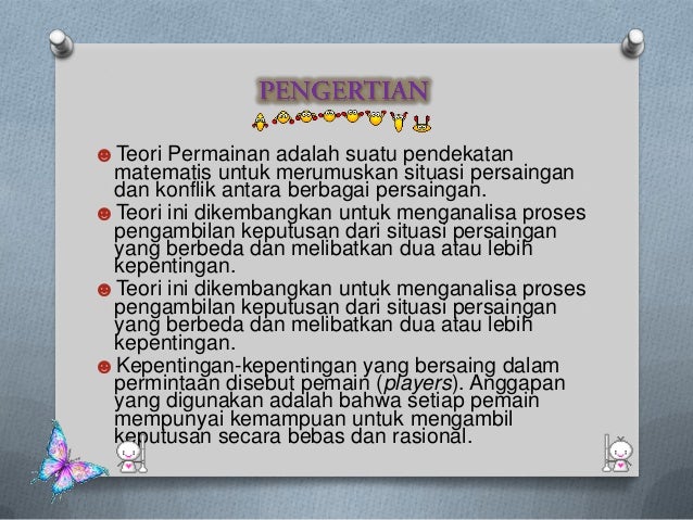 Riset Operasi Teori Permainan Riset Operasi Teori Permainan