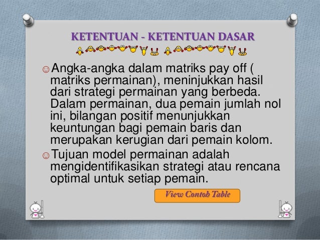 Riset Operasi Teori Permainan Riset Operasi Teori Permainan