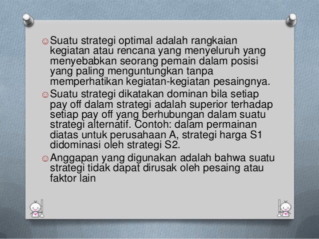 Riset Operasi Teori Permainan Riset Operasi Teori Permainan