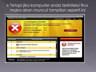 

Tetapi jika komputer anda teriinfeksi firus
maka akan muncul tampilan seperti ini

 