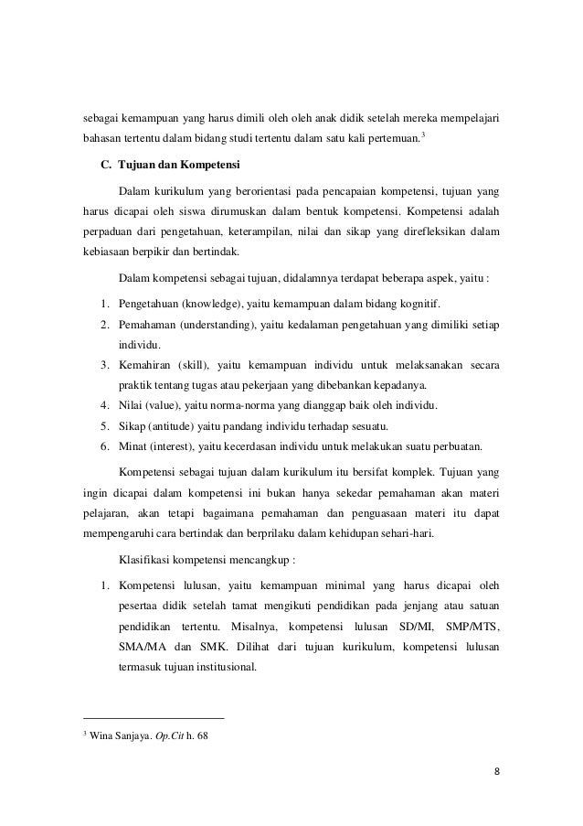 Tujuan Dan Standar Kompetensi Mengajar Dan Belajar Dalam Standar Pros