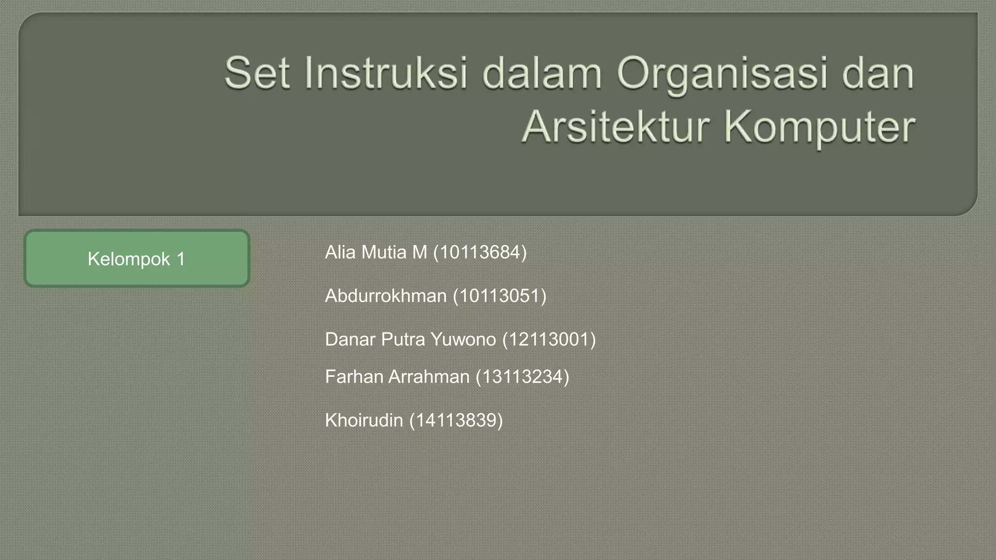 Set Intruksi dalam arsitektur dan organisasi komputer | PPT