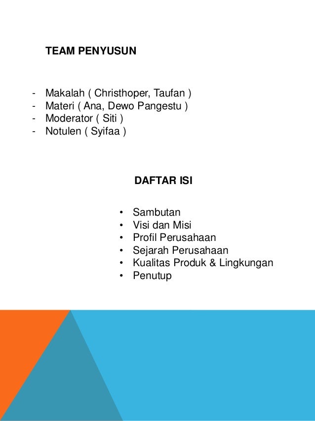 Tugas kelompok a ( presentasi perusahaan manufaktur ) pmu