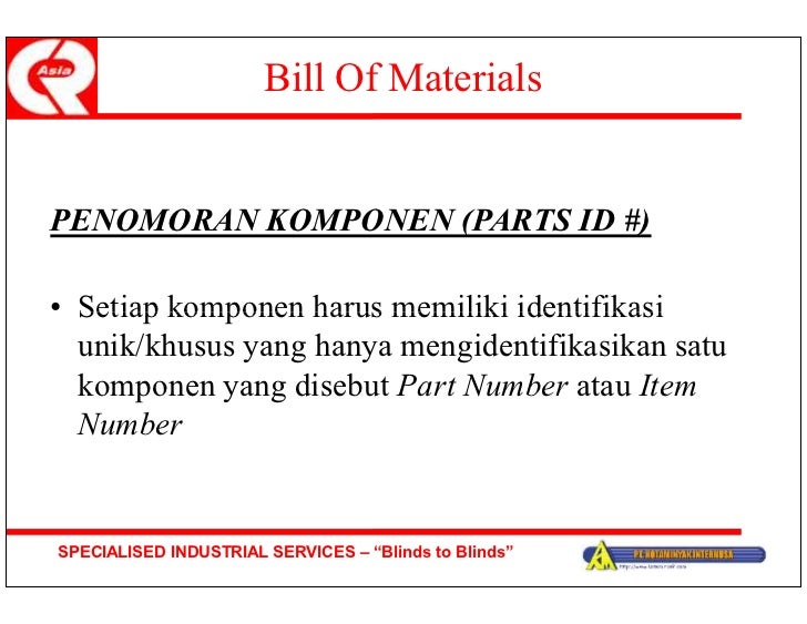 Tugas Kelompok Manajemen Industri - Bill Of Material