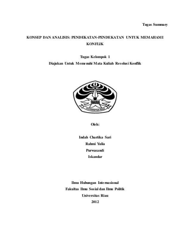 Pendekatan Pendekatan Untuk Memahami Konflik