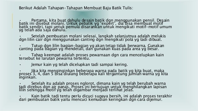 Cara Membuat Batik Tulis