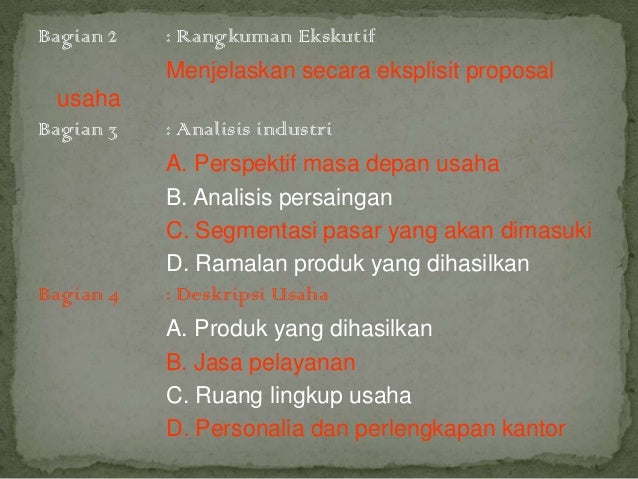 Pengertian proposal usaha