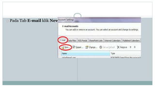 Pada Tab E-mail klik New 
 
