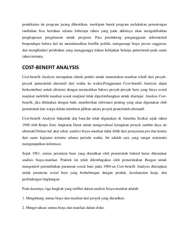 Cost Benefit Analysis