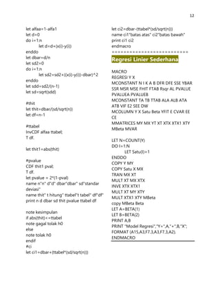 Syntax Macro Minitab (Elvira Dian Safire/ITS) | PDF