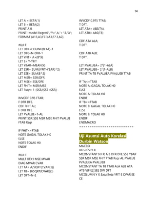 Syntax Macro Minitab (Elvira Dian Safire/ITS) | PDF