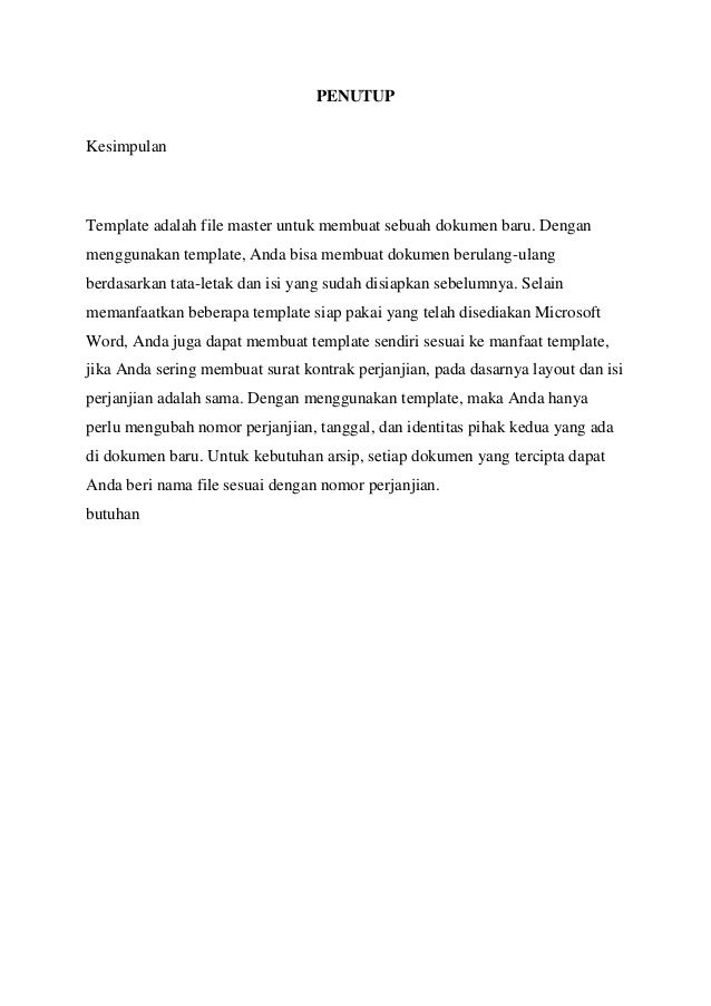 Jenis-Jenis Template Pada Microsoft Word