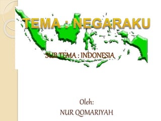 SUB TEMA : INDONESIA
Oleh:
NUR QOMARIYAH
 