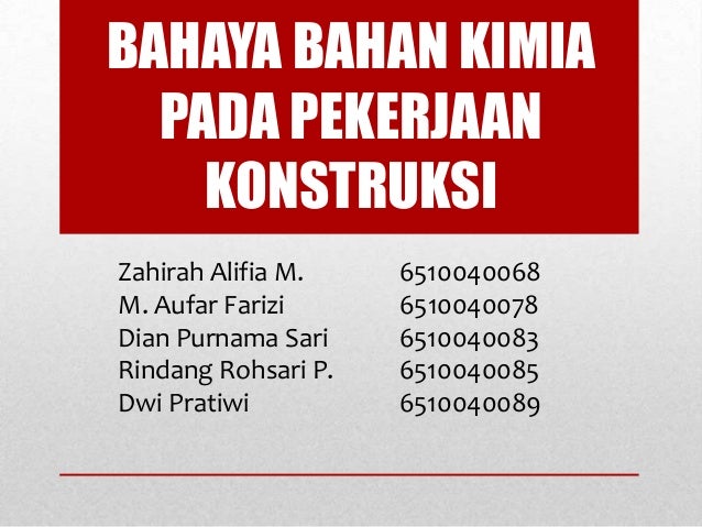 Kontruksi Bangunan Chemical Hazards
