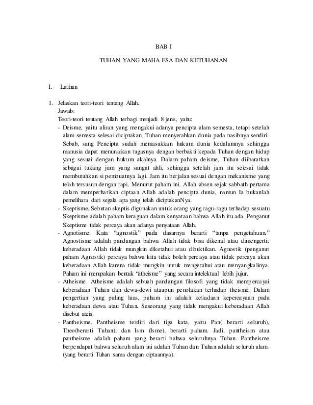 Tugas Latihan Agama Sebagai Tugas Akhir Untuk Mata Kuliah Pendidikan