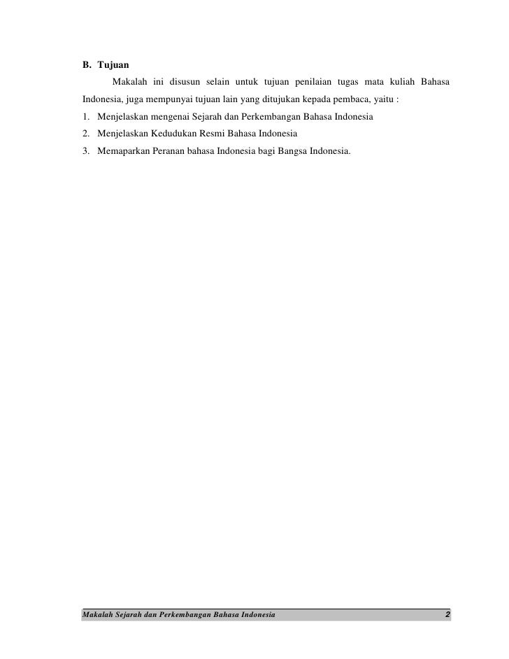 Makalah Sejarah Dan Perkembangan Bahasa Indonesia