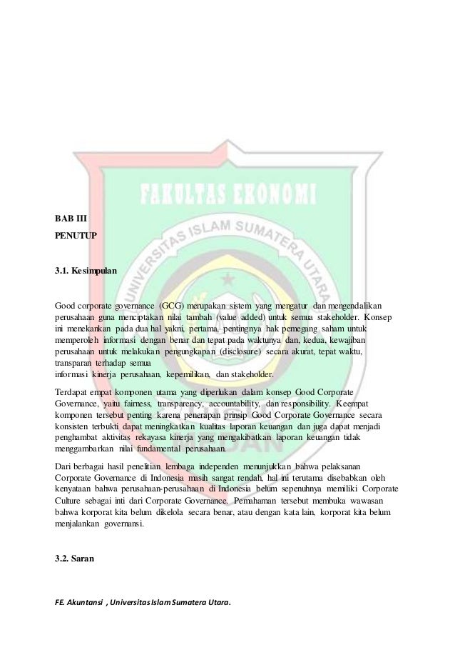Tugas Makalah Good Corporate Governance