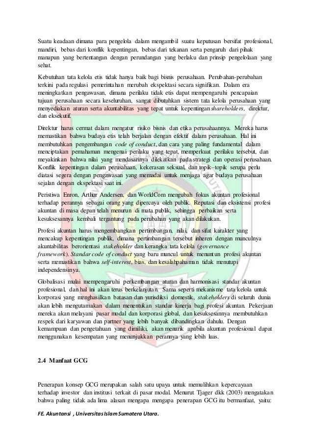 Tugas Makalah Good Corporate Governance