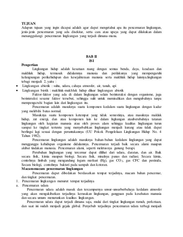 makalah pencemaran lingkungan