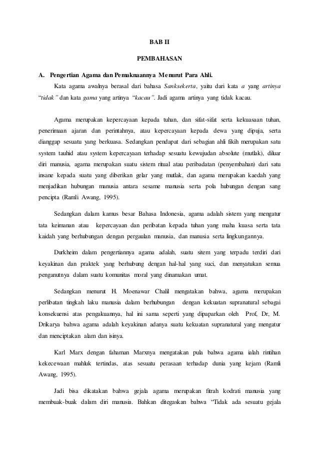 Contoh Makalah Sosiologi Agama