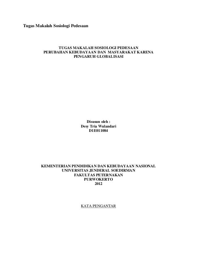 Tugas Makalah Sosiologi Pedesaan