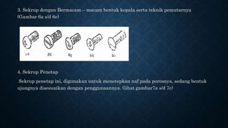 Sekrup Tugas mata kuliah elemen mesin Baut dan Mur | PPTX
