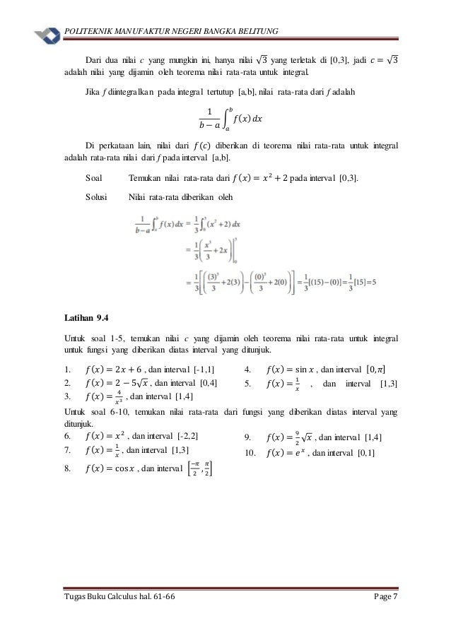 Tugas Matematika Buku Calculus