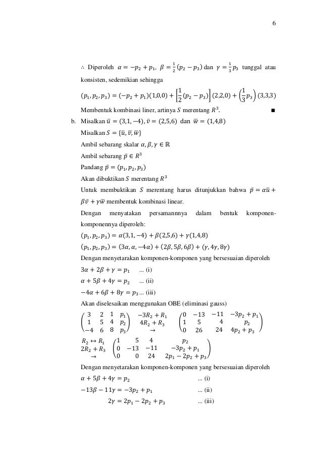 Merentang Spanning Tugas Matrikulasi Aljabar Linear