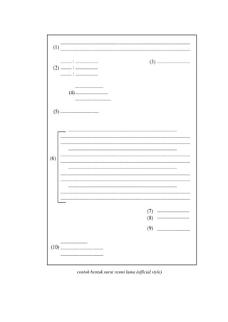 contoh bentuk surat resmi lama (official style)
 