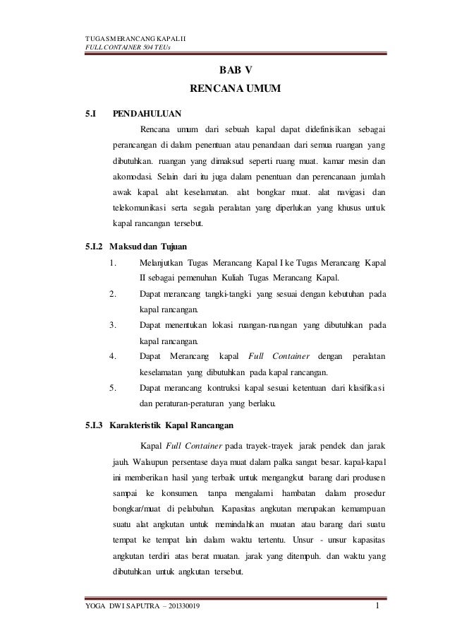 Tugas Merancang Kapal Ii Rencana Umum Tugas Merancang Kapal Ii Rencana Umum