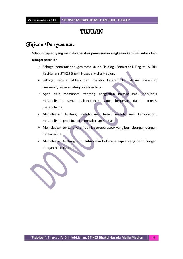 Metabolisme Dan Suhu Tubuh