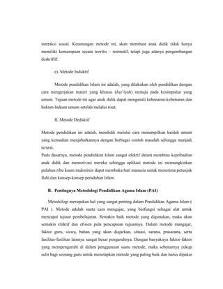 Tugas metode pembelajaran pai