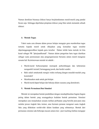 Tugas metode pembelajaran pai