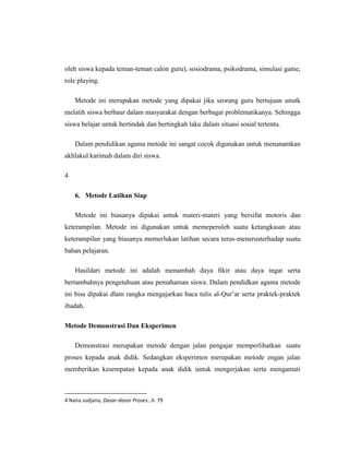 Tugas metode pembelajaran pai