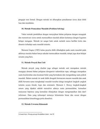 Tugas metode pembelajaran pai