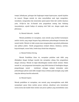 Tugas metode pembelajaran pai