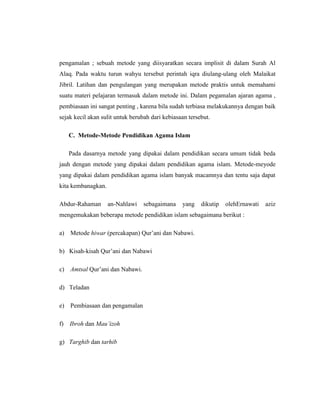 Tugas metode pembelajaran pai