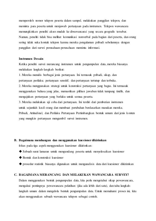 MAKALAH DESAIN PENELITIAN SURVEY