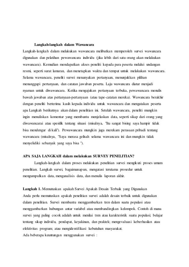 MAKALAH DESAIN PENELITIAN SURVEY